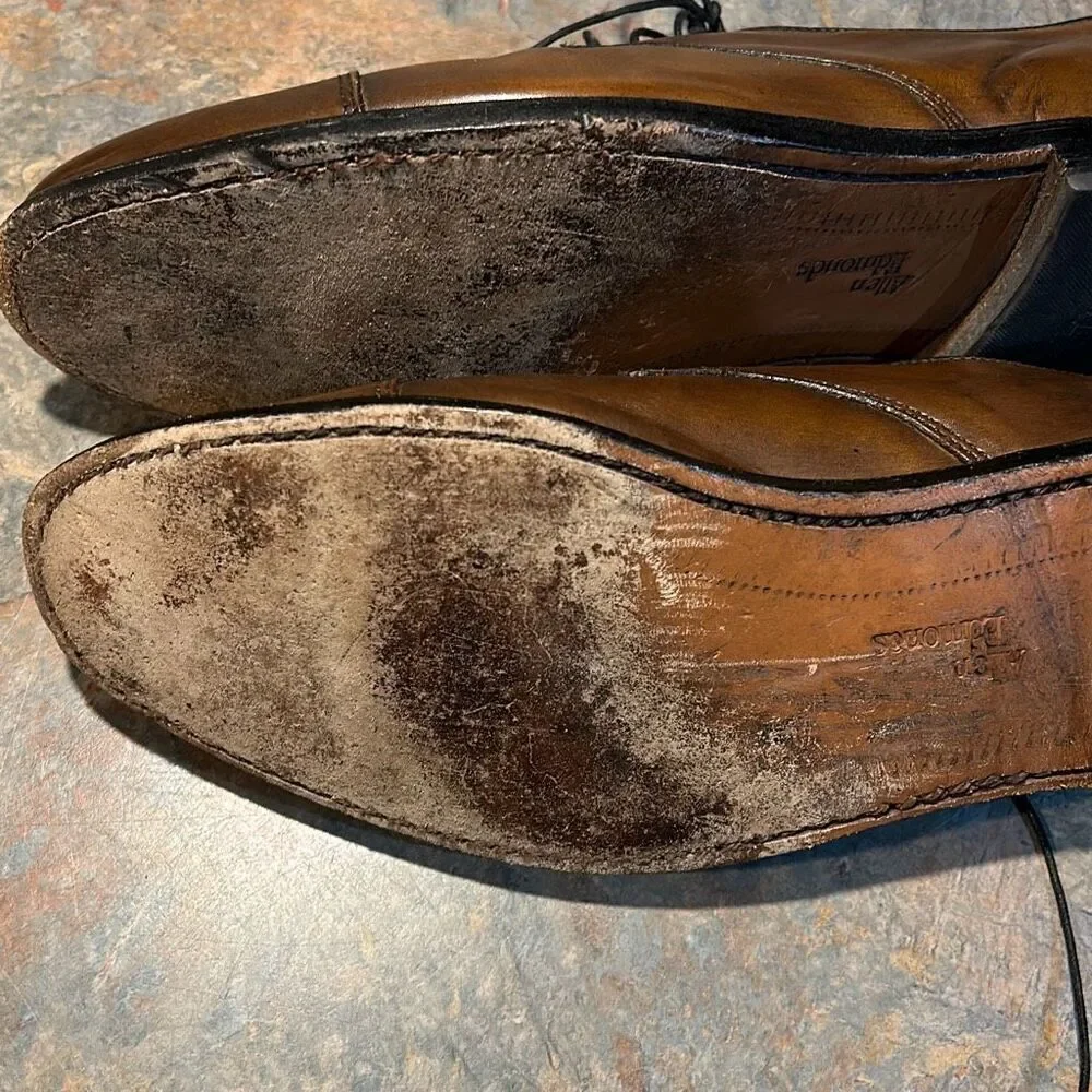 Allen Edmonds Lexington Brown Leather Captoe Derby Loafers Sz 9